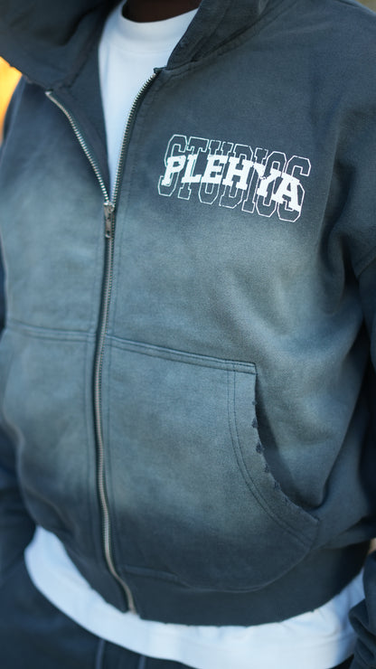 Slate Grey Studio Zip Hoodie